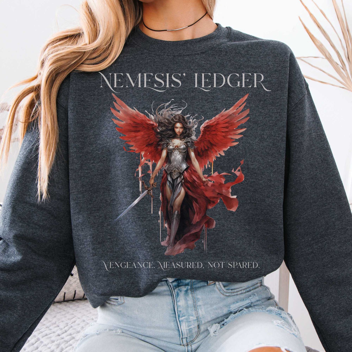 Sweatshirt Nemesis' Ledger Goddess of Justice Sweatshirt The Mystic Eden