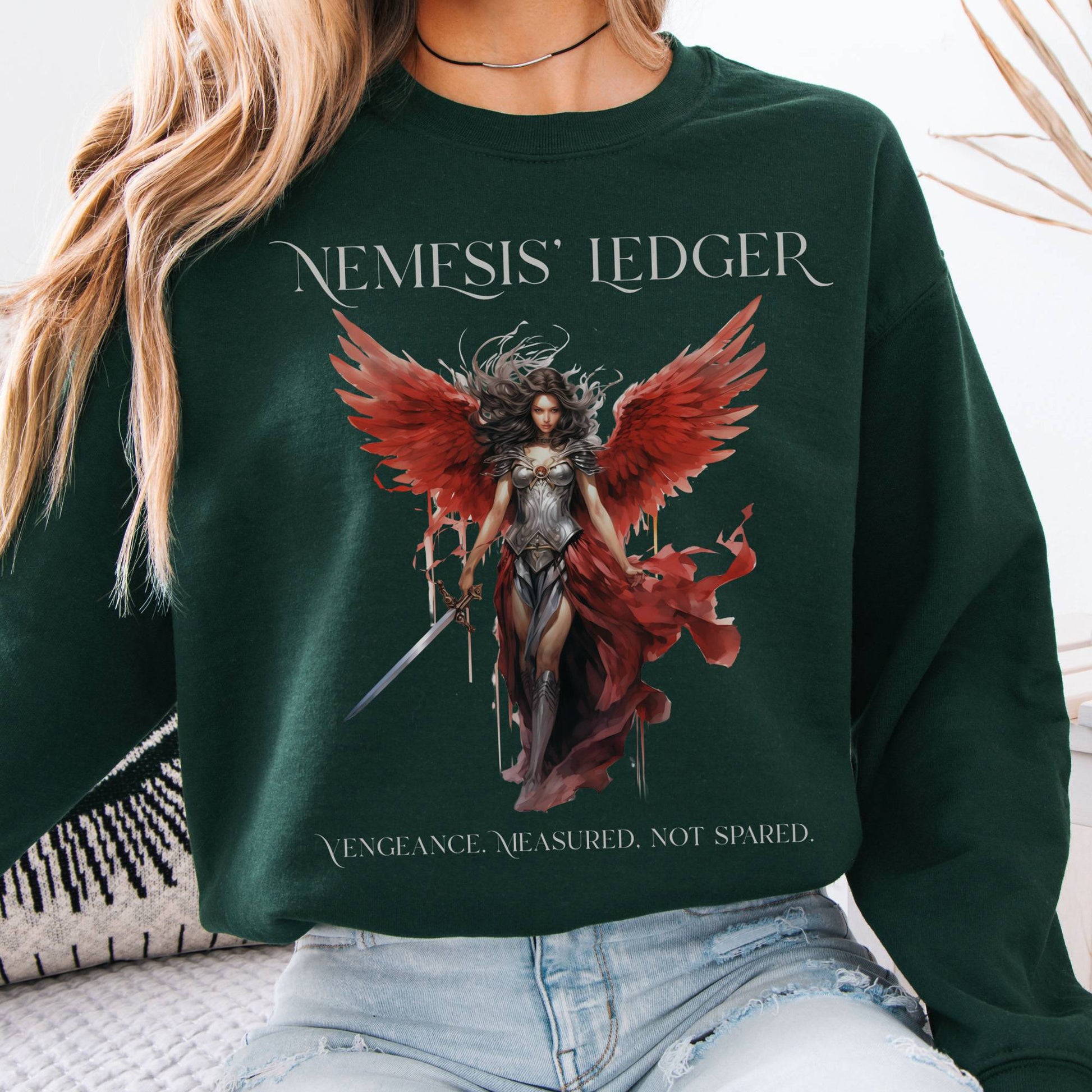 Sweatshirt Nemesis' Ledger Goddess of Justice Sweatshirt The Mystic Eden