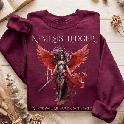 Sweatshirt Maroon / S Nemesis' Ledger Goddess of Justice Sweatshirt The Mystic Eden