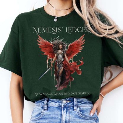 T-Shirt Nemesis' Ledger Goddess of Justice T-Shirt The Mystic Eden