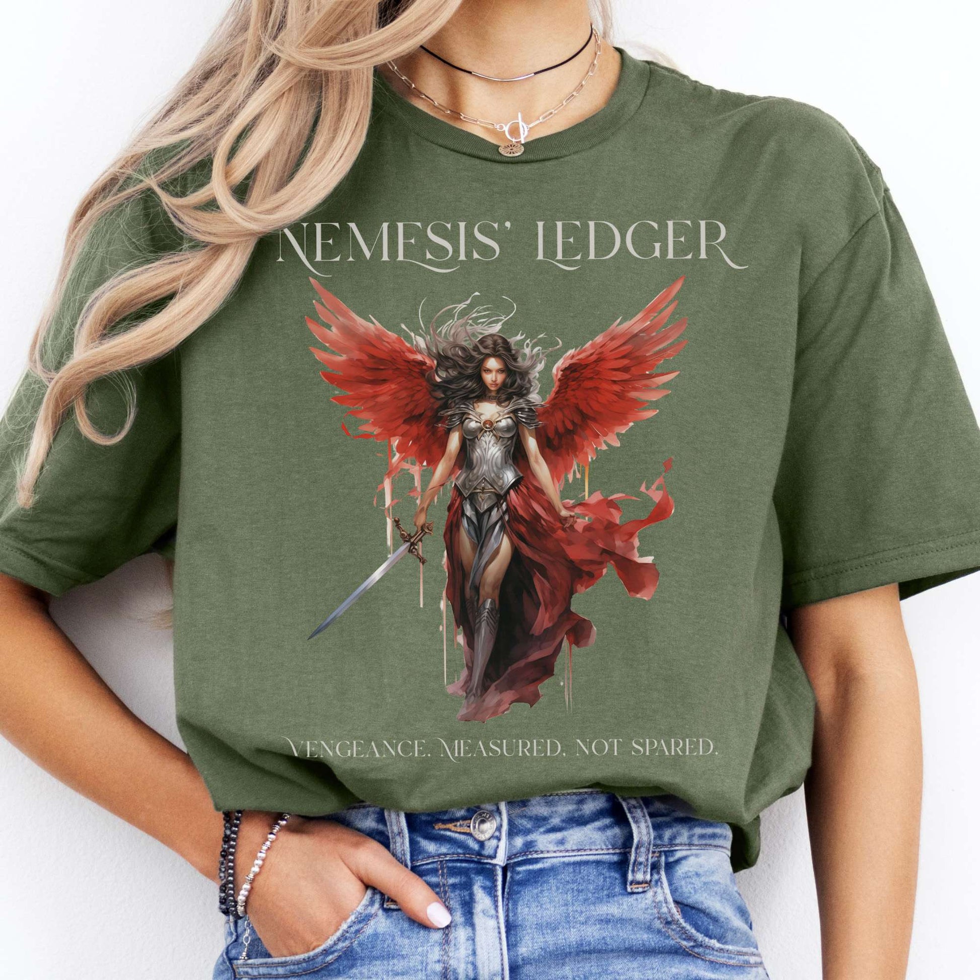 T-Shirt Nemesis' Ledger Goddess of Justice T-Shirt The Mystic Eden