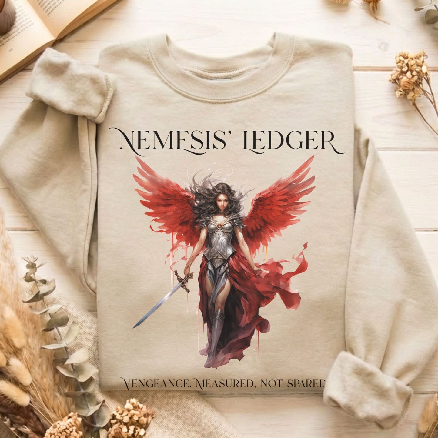 Sweatshirt Sand / S Nemesis' Ledger Goddess of Justice Sweatshirt The Mystic Eden