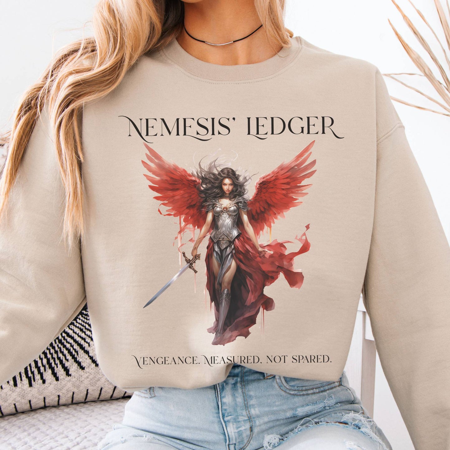 Sweatshirt Nemesis' Ledger Goddess of Justice Sweatshirt The Mystic Eden