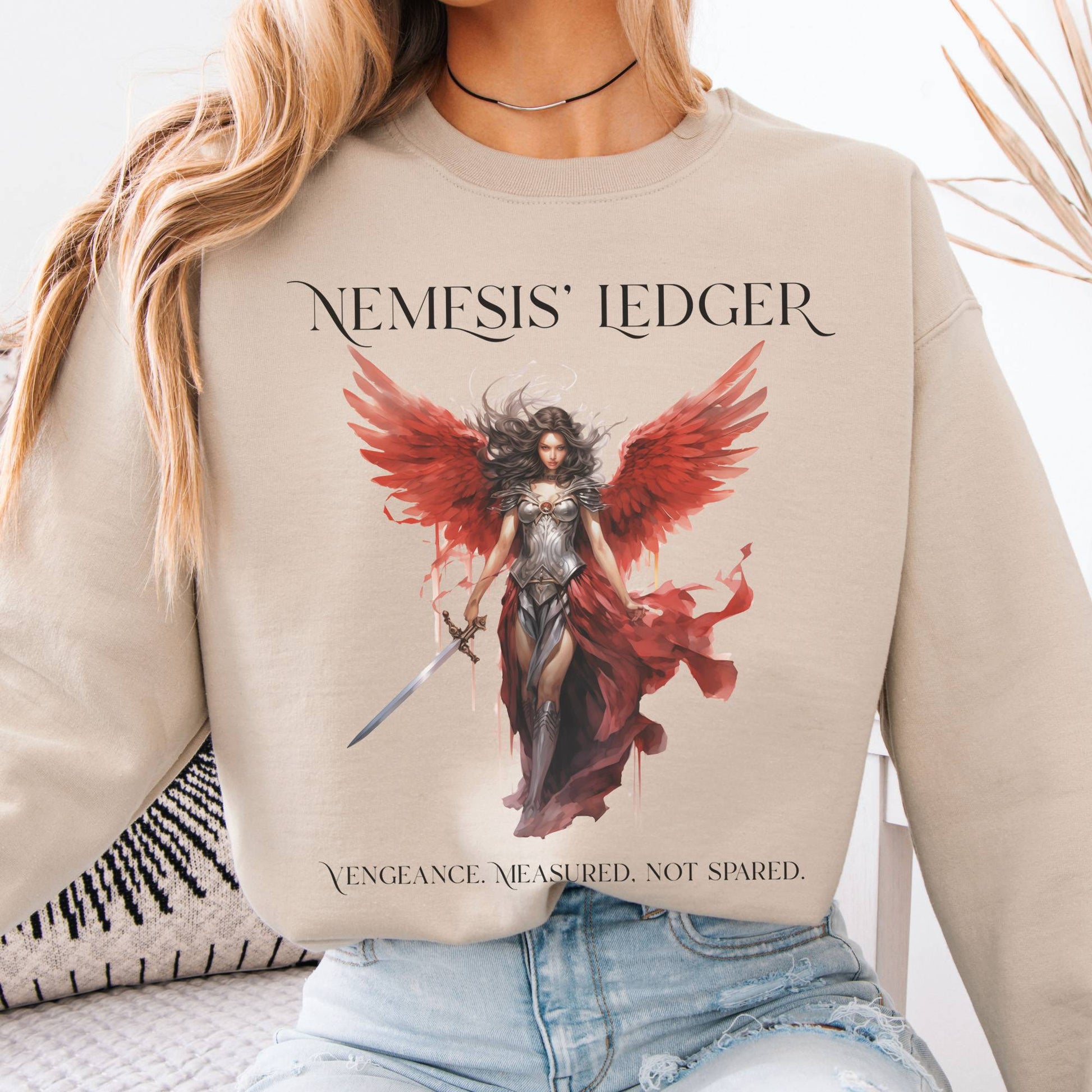 Sweatshirt Nemesis' Ledger Goddess of Justice Sweatshirt The Mystic Eden