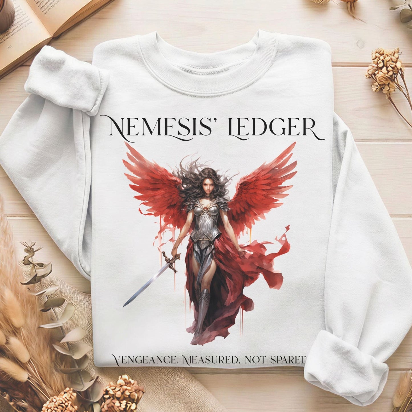 Sweatshirt White / S Nemesis' Ledger Goddess of Justice Sweatshirt The Mystic Eden