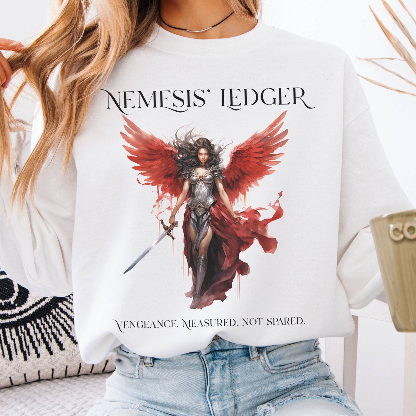 Sweatshirt Nemesis' Ledger Goddess of Justice Sweatshirt The Mystic Eden