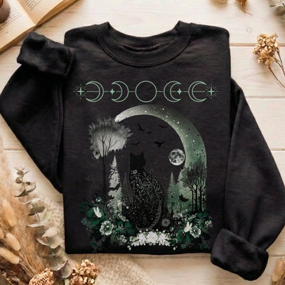 Sweatshirt Mystical Black Cat Sweatshirt The Mystic Eden
