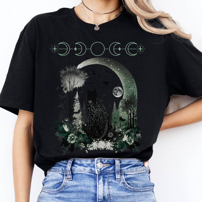 T-Shirts Mystical Black Cat T-Shirt The Mystic Eden