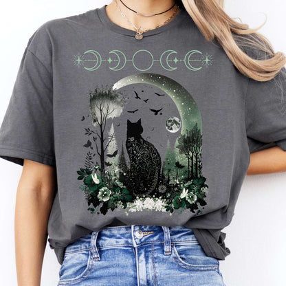 T-Shirts Mystical Black Cat T-Shirt The Mystic Eden
