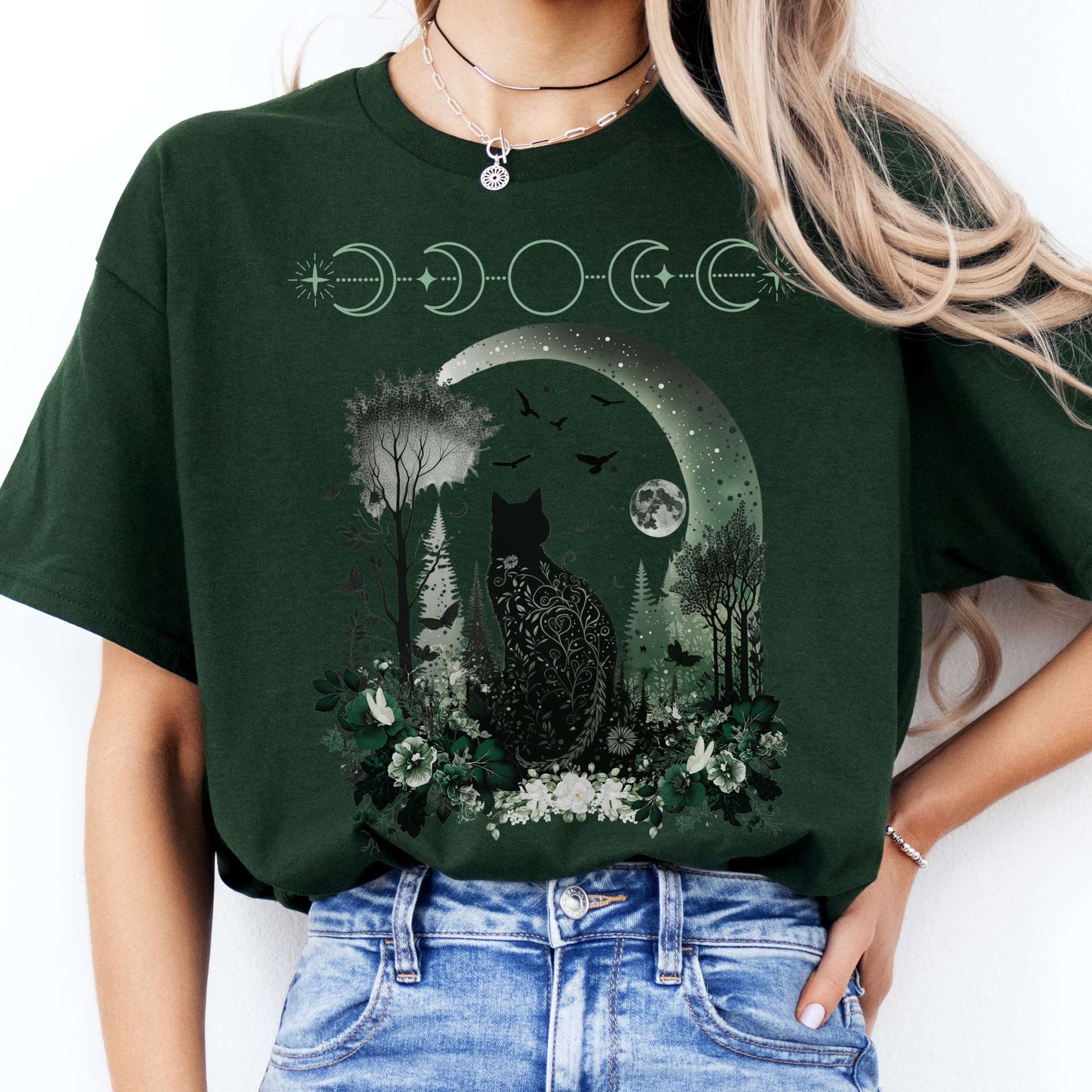 T-Shirts Mystical Black Cat T-Shirt The Mystic Eden