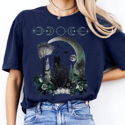 T-Shirts Mystical Black Cat T-Shirt The Mystic Eden