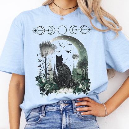T-Shirts Mystical Black Cat T-Shirt The Mystic Eden