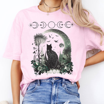 T-Shirts Mystical Black Cat T-Shirt The Mystic Eden