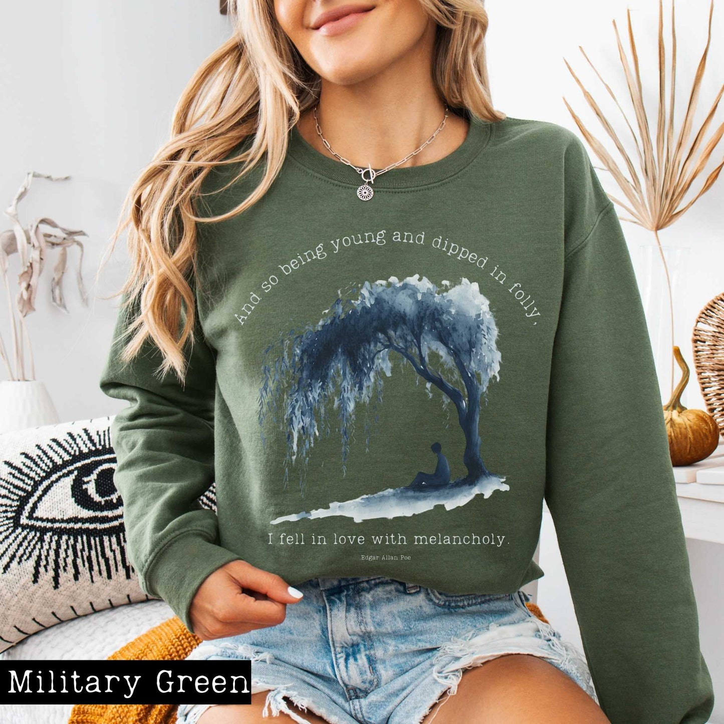 And So Being Young  Edgar Allan Poe Sweatshirt