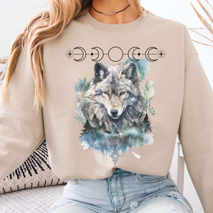 Sweatshirt Moonlit Wolf Sweatshirt The Mystic Eden