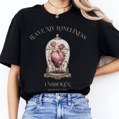 T-Shirt Leave My Loneliness Unbroken Edgar Allan Poe T-Shirt The Mystic Eden