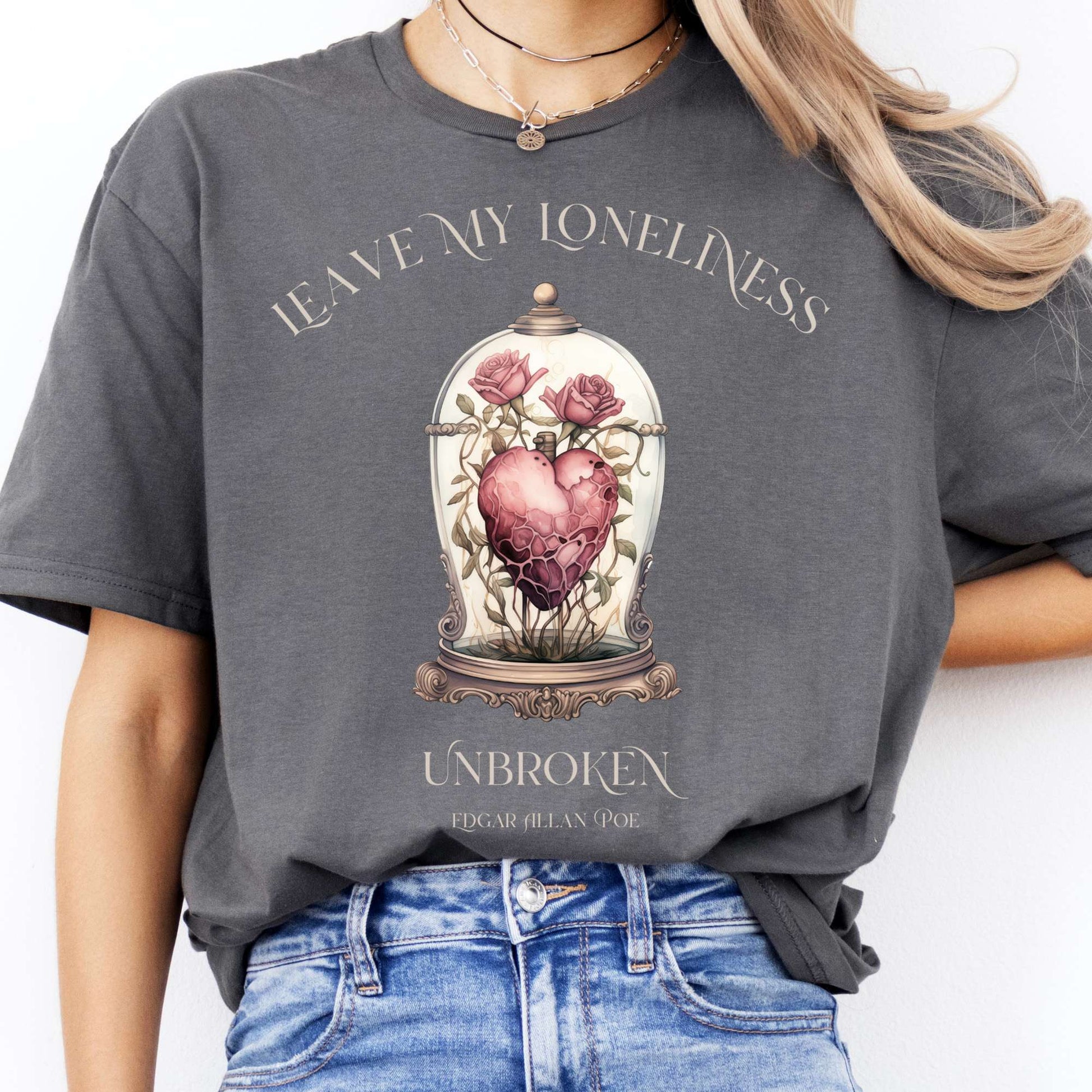 T-Shirt Leave My Loneliness Unbroken Edgar Allan Poe T-Shirt The Mystic Eden