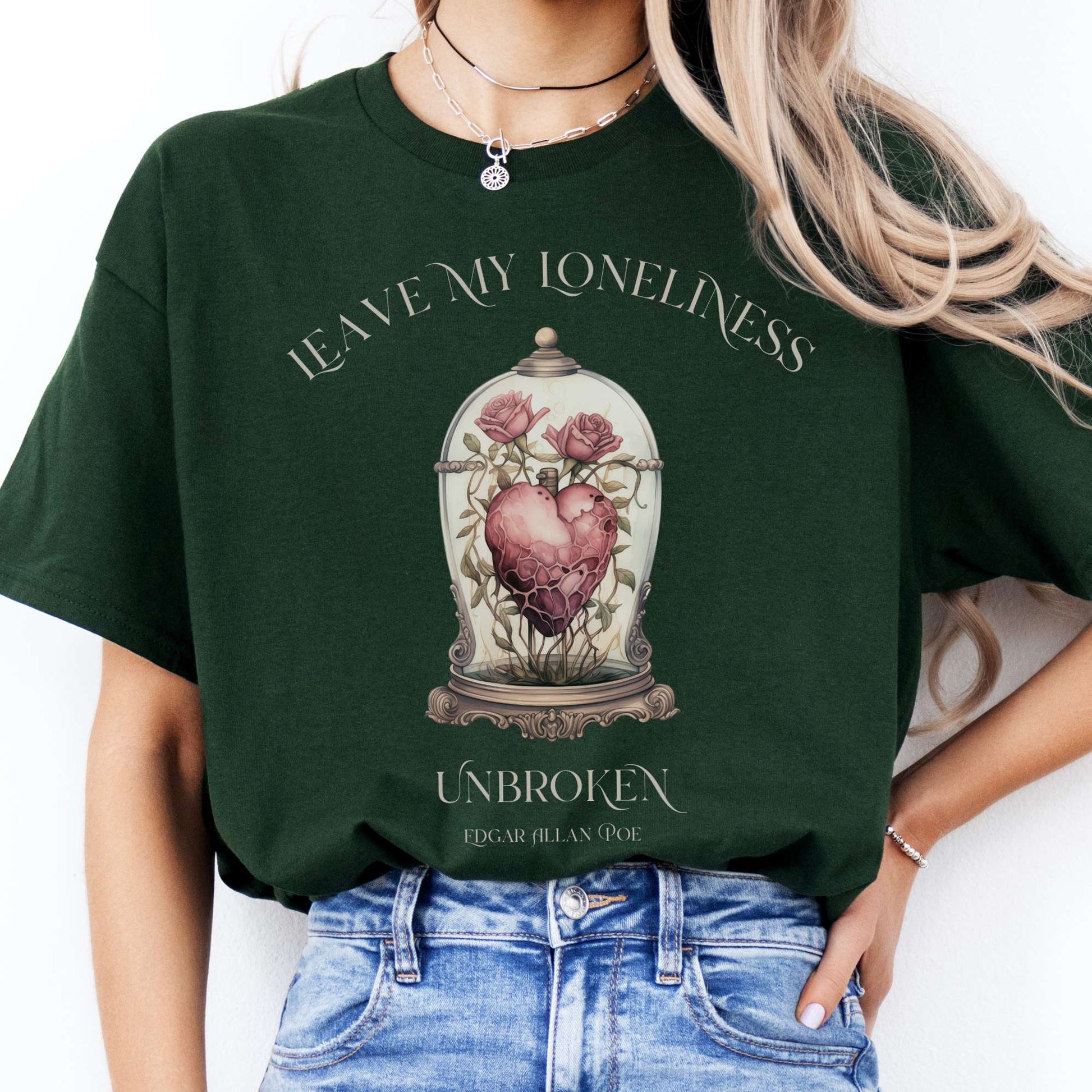 T-Shirt Leave My Loneliness Unbroken Edgar Allan Poe T-Shirt The Mystic Eden