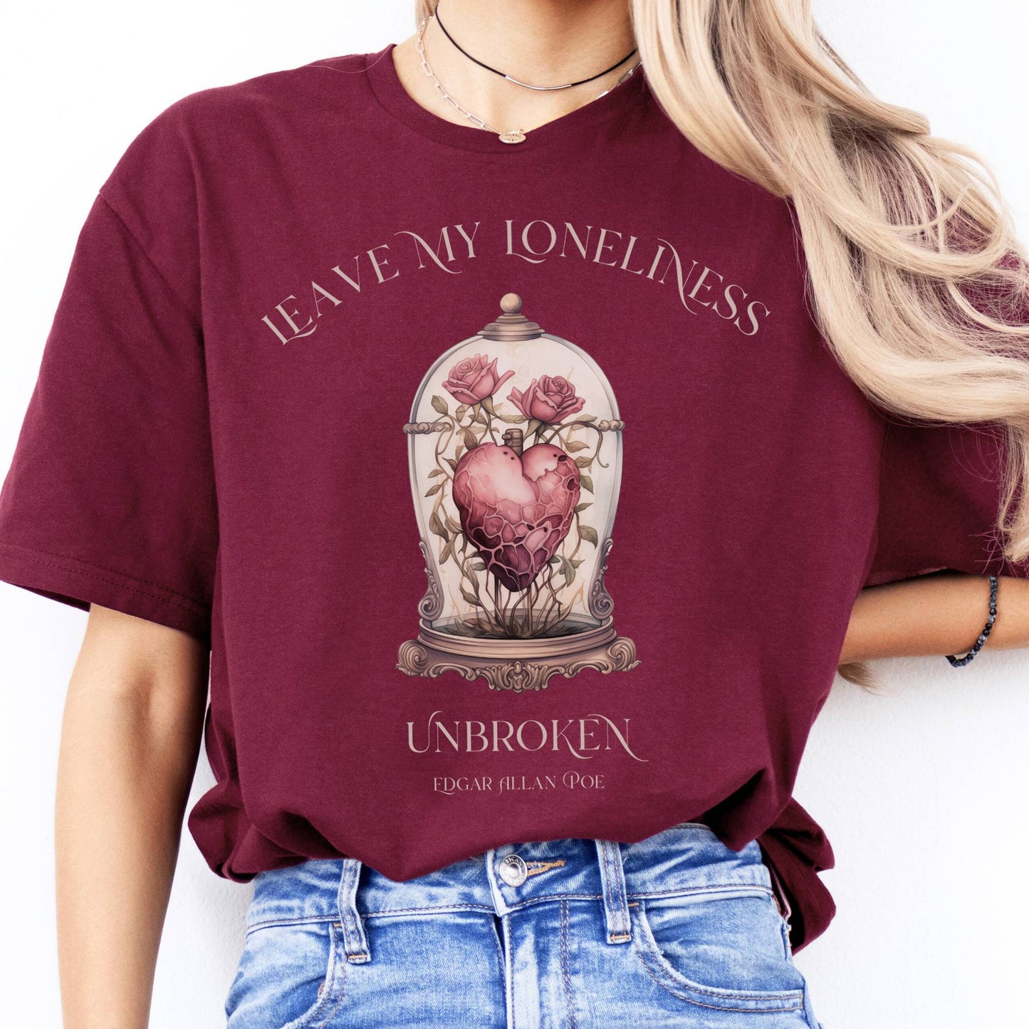 T-Shirt Leave My Loneliness Unbroken Edgar Allan Poe T-Shirt The Mystic Eden