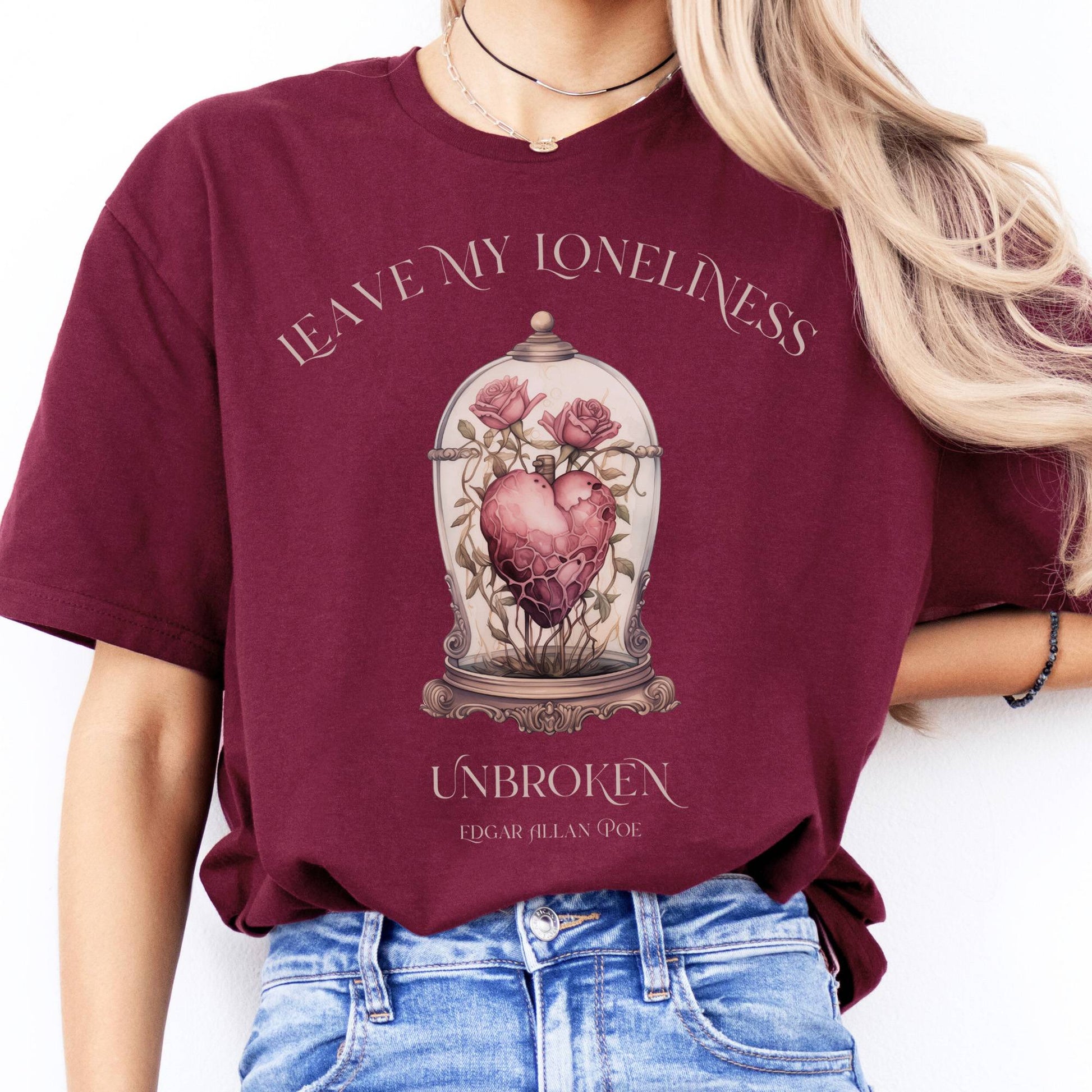 T-Shirt Leave My Loneliness Unbroken Edgar Allan Poe T-Shirt The Mystic Eden