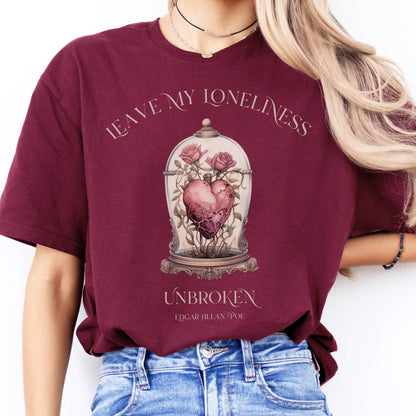 T-Shirt Leave My Loneliness Unbroken Edgar Allan Poe T-Shirt The Mystic Eden