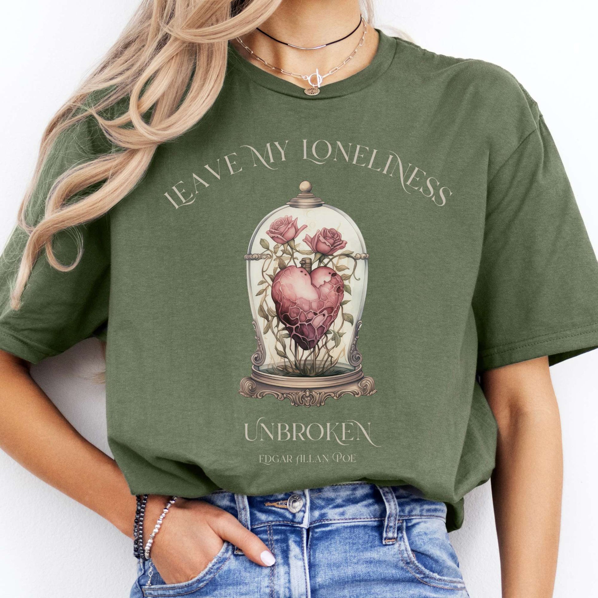 T-Shirt Leave My Loneliness Unbroken Edgar Allan Poe T-Shirt The Mystic Eden