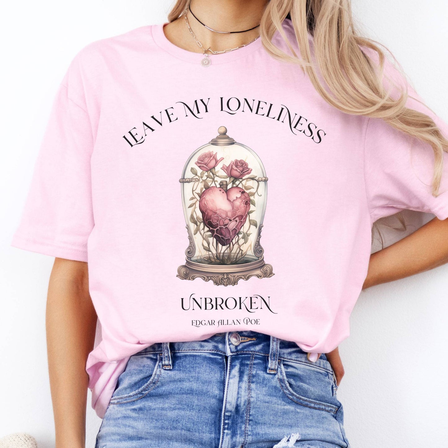T-Shirt Leave My Loneliness Unbroken Edgar Allan Poe T-Shirt The Mystic Eden
