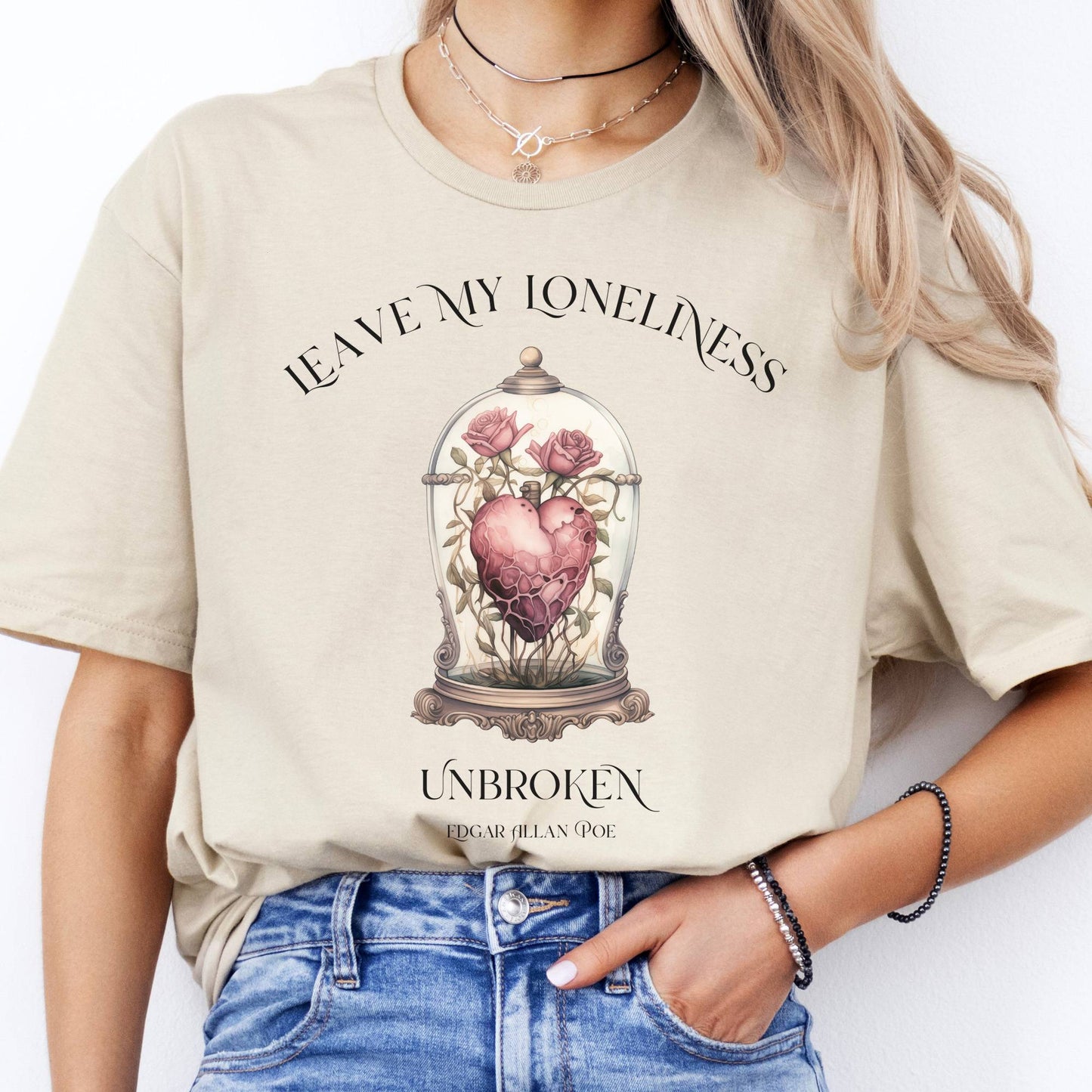 T-Shirt Leave My Loneliness Unbroken Edgar Allan Poe T-Shirt The Mystic Eden