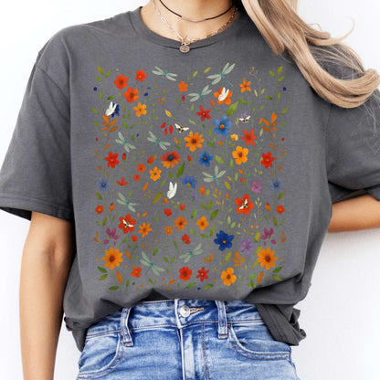 T-Shirts Dragonfly Wildflowers T-Shirt The Mystic Eden