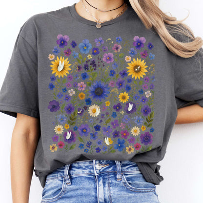 T-Shirt Sunflower Garden Cottagecore T-Shirt The Mystic Eden