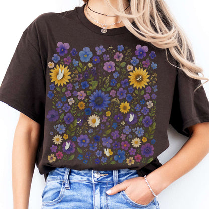 T-Shirt Sunflower Garden Cottagecore T-Shirt The Mystic Eden