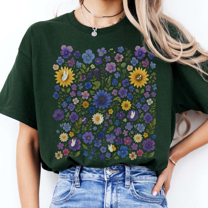 T-Shirt Sunflower Garden Cottagecore T-Shirt The Mystic Eden