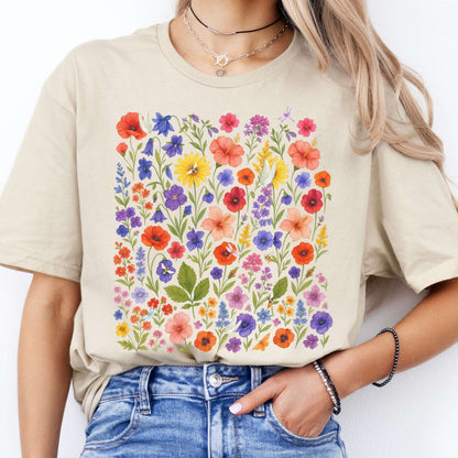 T-Shirt Vibrant Floral Wildflower Cottagecore T-Shirt The Mystic Eden