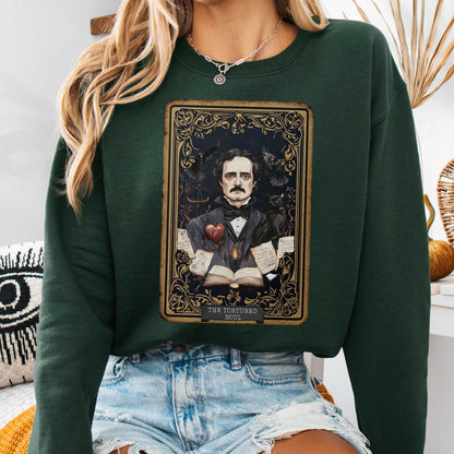 The Tortured Soul Tarot Card Edgar Allan Poe Sweatshirt