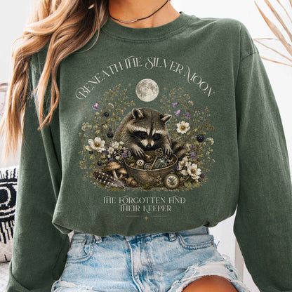 Long-sleeve Hemp / S Beneath the Silver Moon Raccoon Sleeve The Mystic Eden