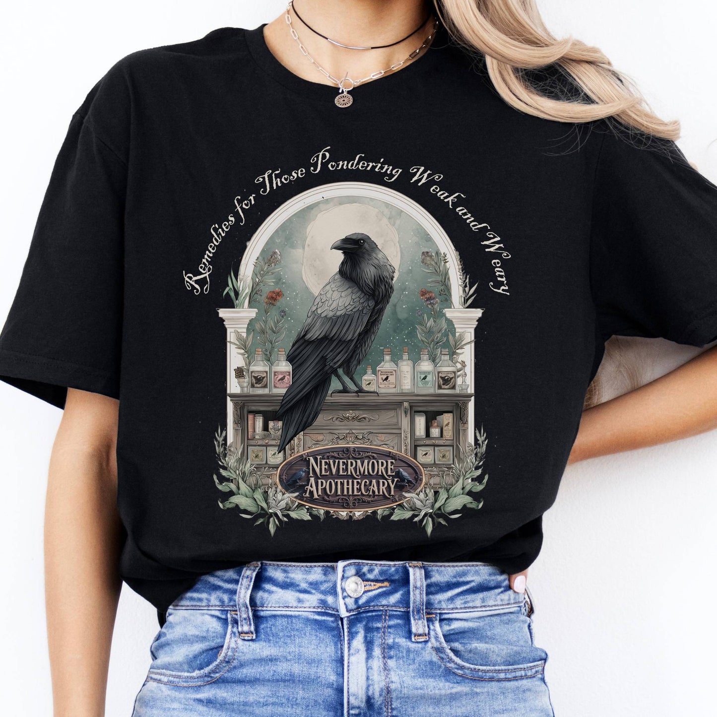 T-Shirt Nevermore Apothecary Edgar Allan Poe T-Shirt The Mystic Eden