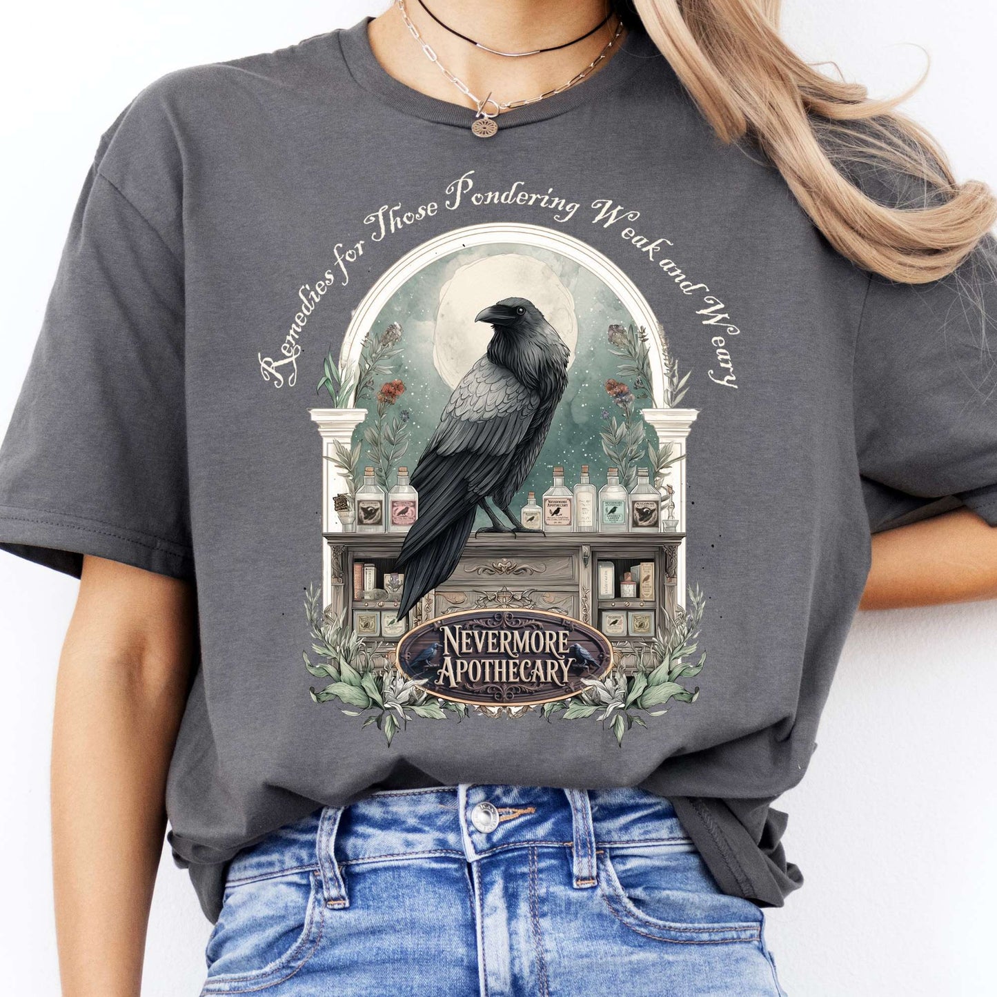 T-Shirt Nevermore Apothecary Edgar Allan Poe T-Shirt The Mystic Eden