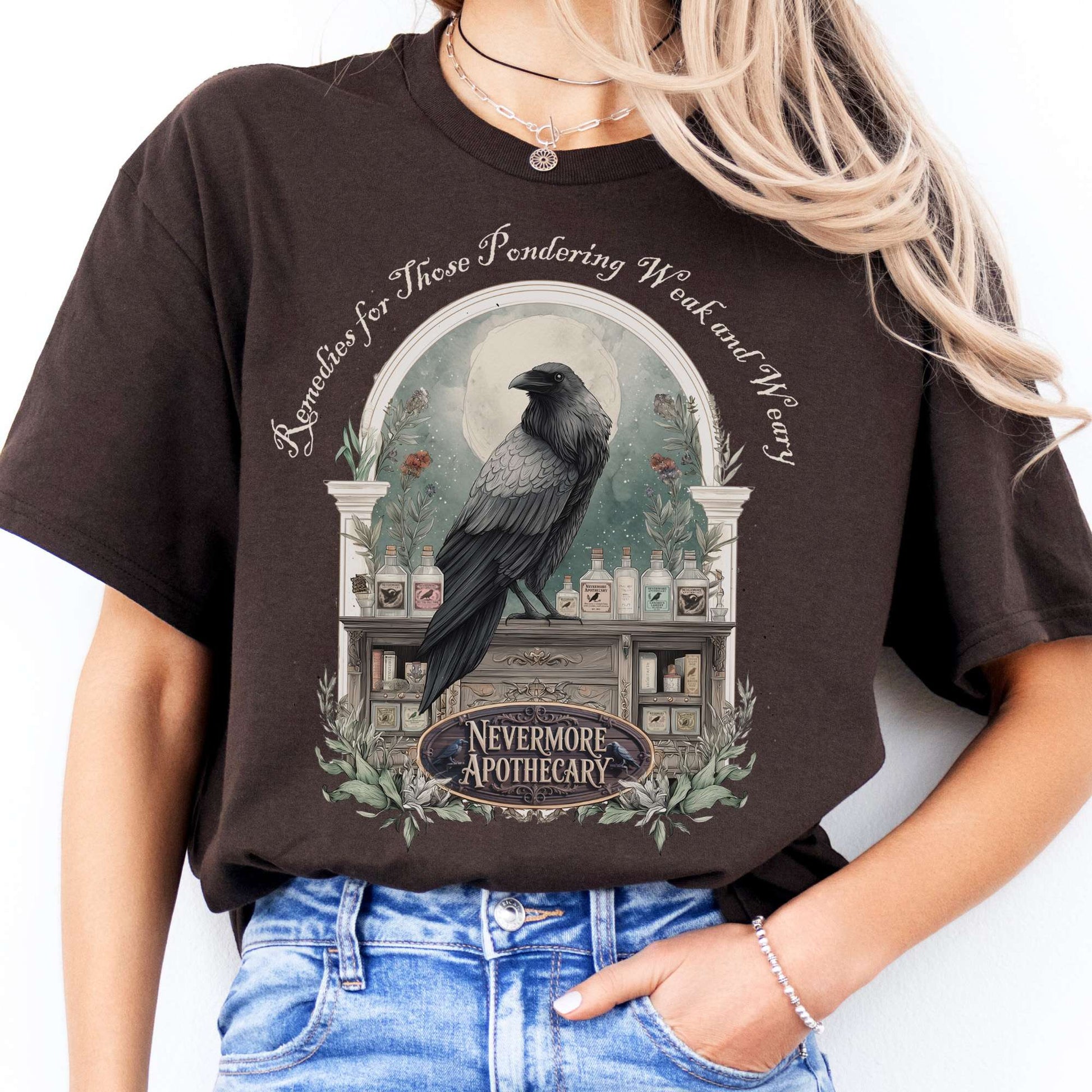 T-Shirt Nevermore Apothecary Edgar Allan Poe T-Shirt The Mystic Eden