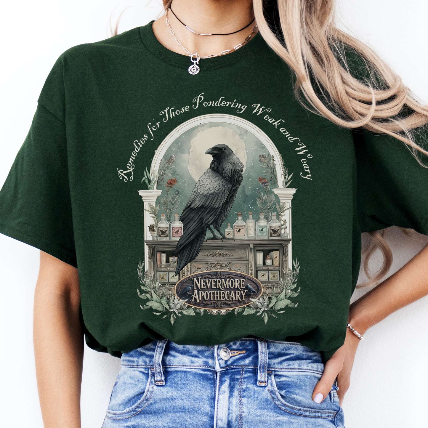 T-Shirt Nevermore Apothecary Edgar Allan Poe T-Shirt The Mystic Eden
