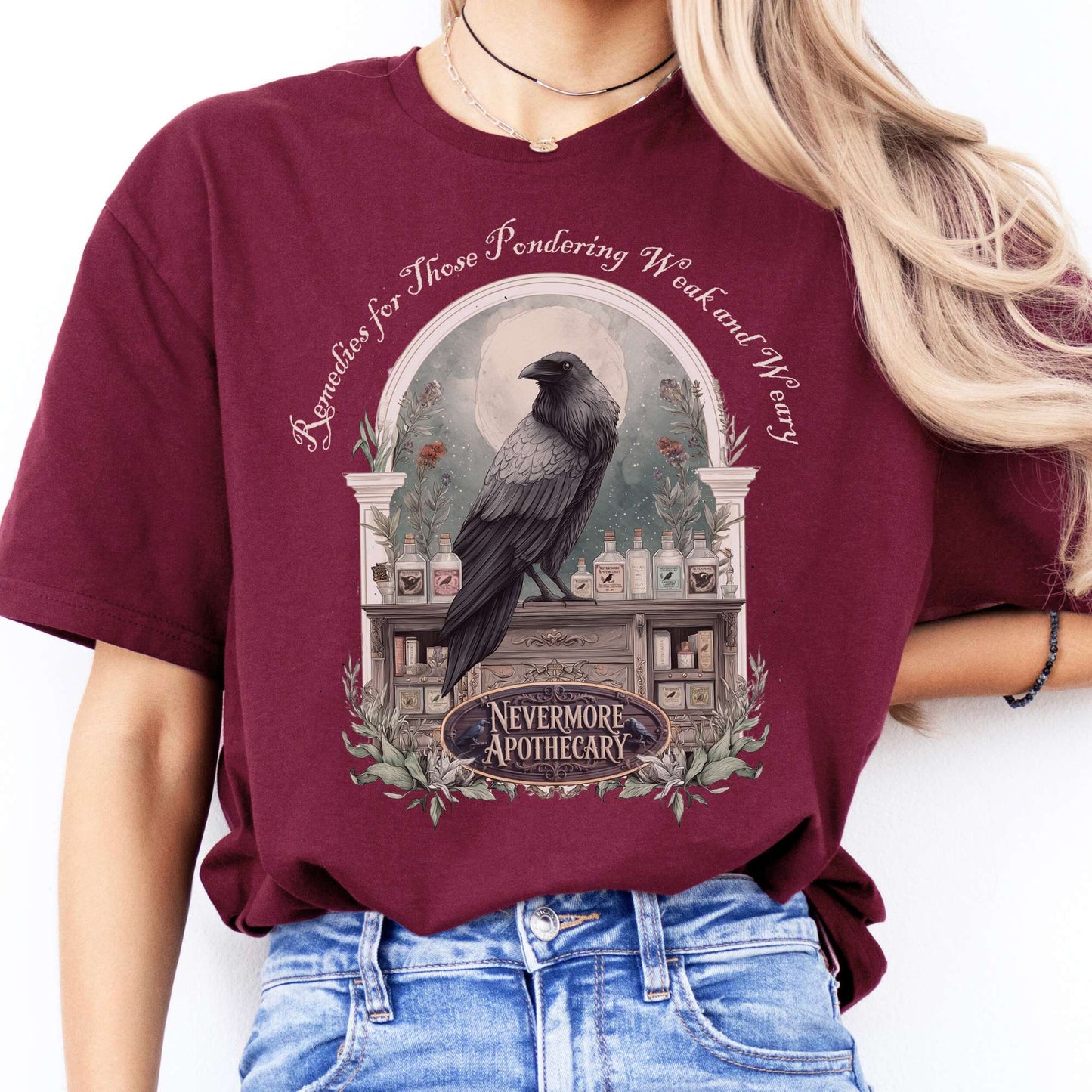 T-Shirt Nevermore Apothecary Edgar Allan Poe T-Shirt The Mystic Eden