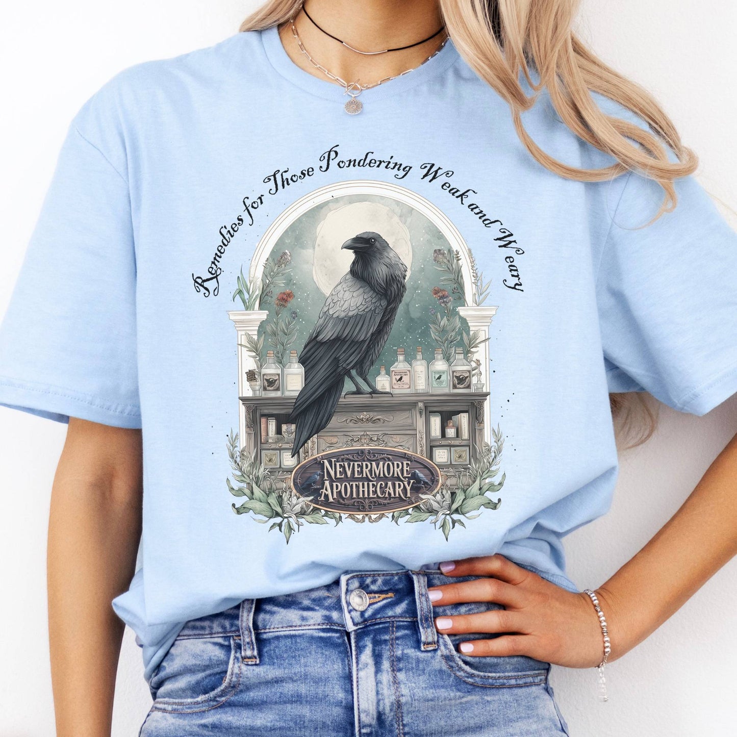 T-Shirt Nevermore Apothecary Edgar Allan Poe T-Shirt The Mystic Eden
