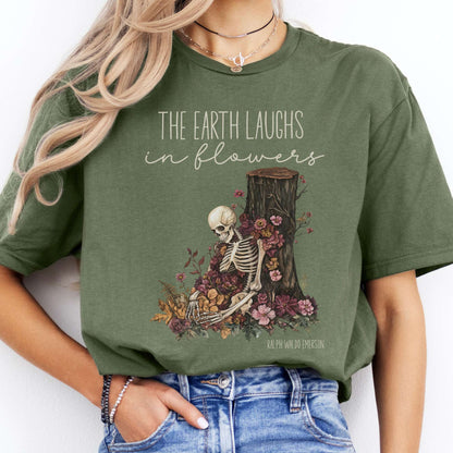 T-Shirts The Earth Laughs in Flowers Ralph Waldo Emerson T-Shirt The Mystic Eden