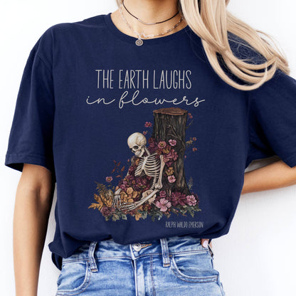 T-Shirts The Earth Laughs in Flowers Ralph Waldo Emerson T-Shirt The Mystic Eden