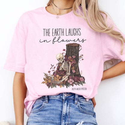 T-Shirts The Earth Laughs in Flowers Ralph Waldo Emerson T-Shirt The Mystic Eden