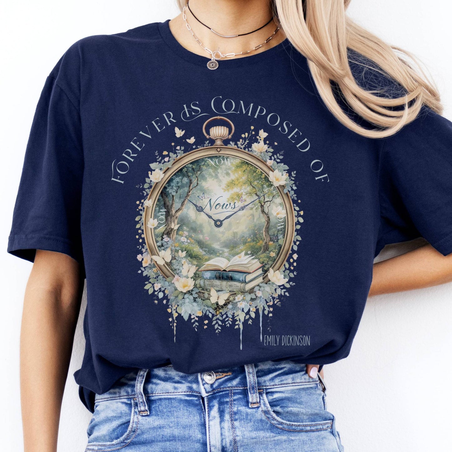 T-Shirts Forever Is Composed Of Nows Emily Dickinson T-Shirt The Mystic Eden