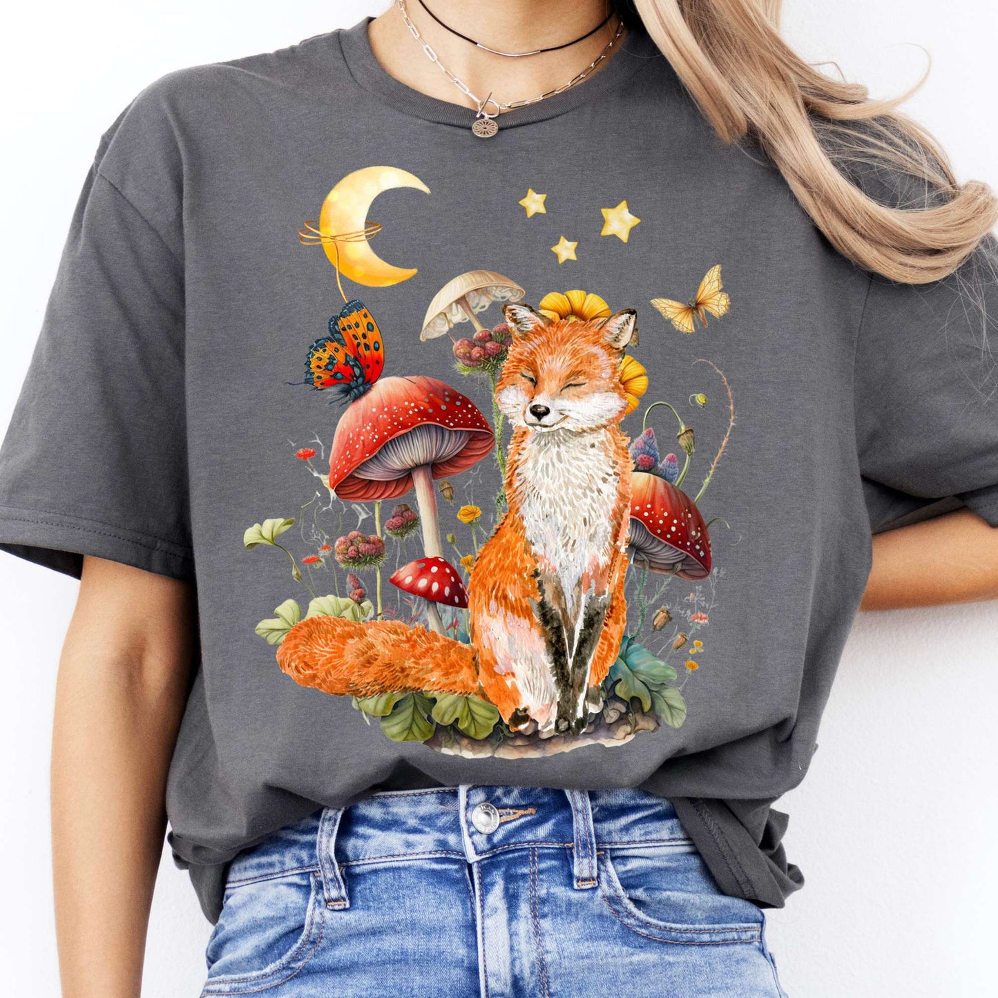 T-Shirts Cottagecore Fox T-Shirt The Mystic Eden