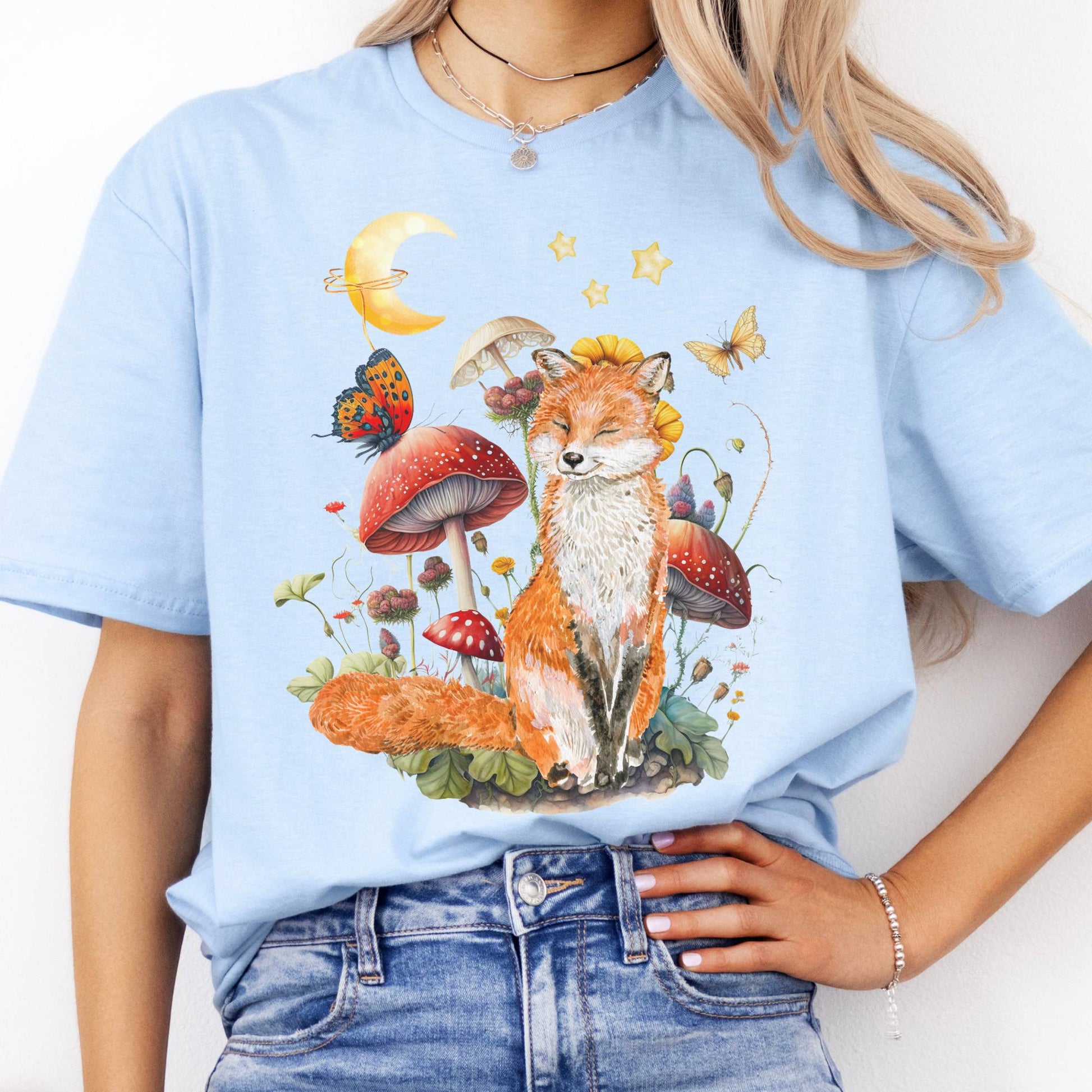T-Shirts Cottagecore Fox T-Shirt The Mystic Eden