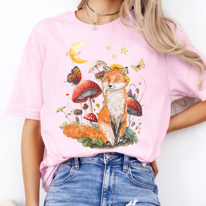 T-Shirts Cottagecore Fox T-Shirt The Mystic Eden
