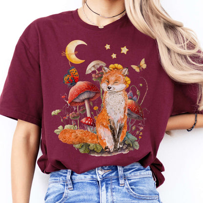 T-Shirts Cottagecore Fox T-Shirt The Mystic Eden