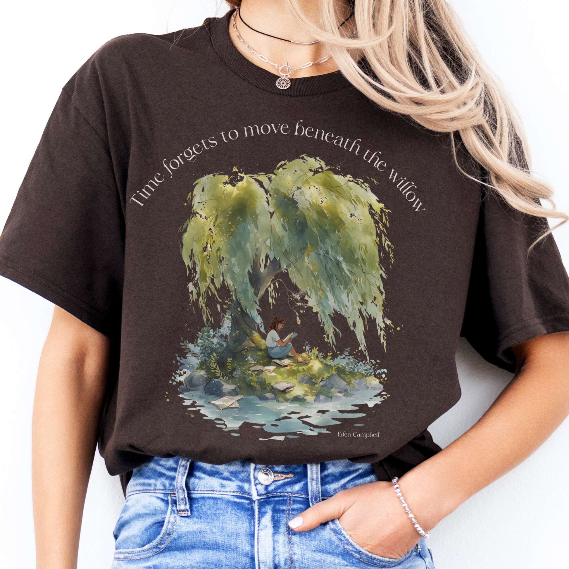 T-Shirt Time Forgets to Move Beneath the Willow T-Shirt The Mystic Eden